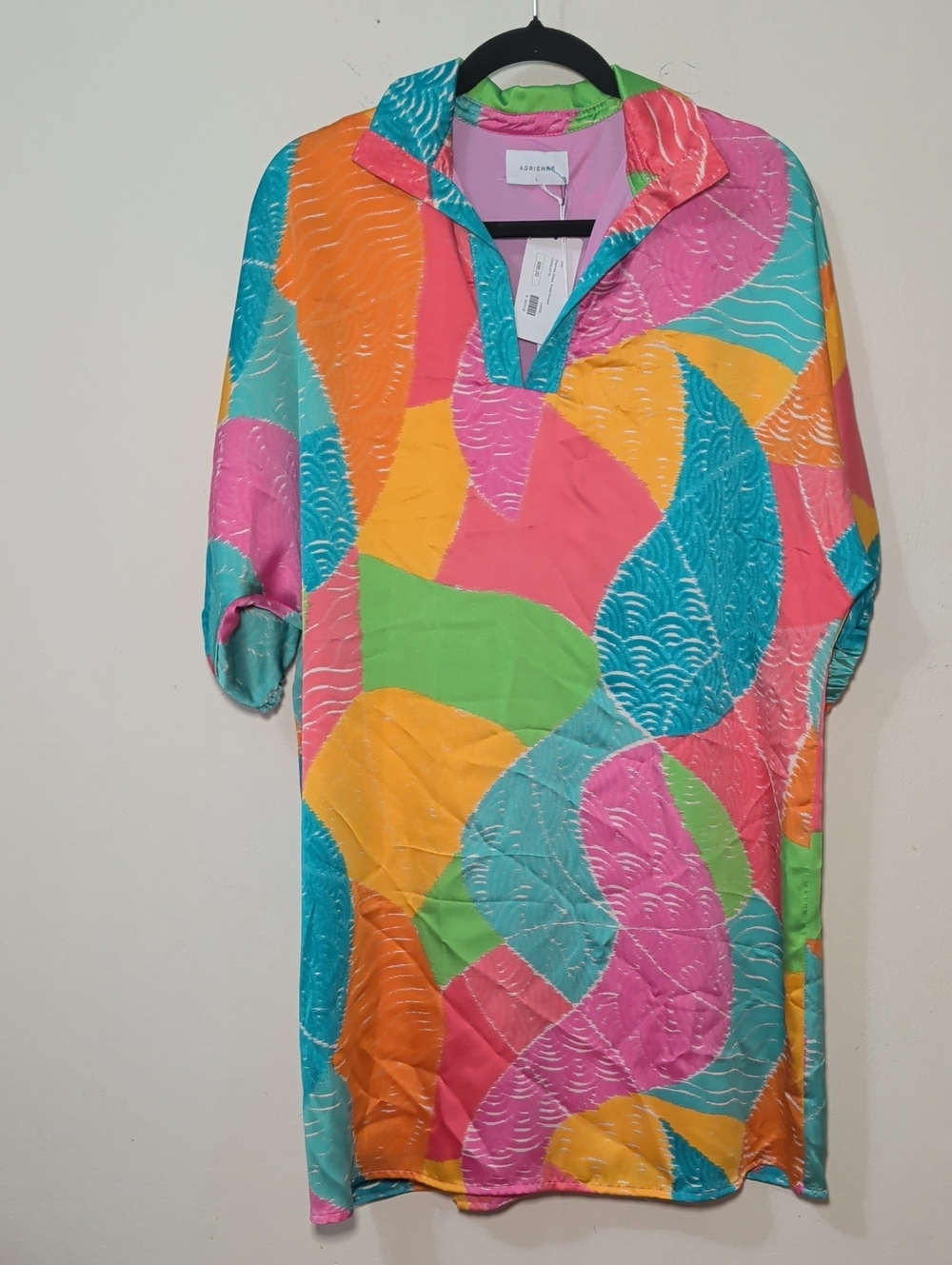 Adrienne Charlotte Dress Sweet Escape Print Colorful Tropical New Women's Size L